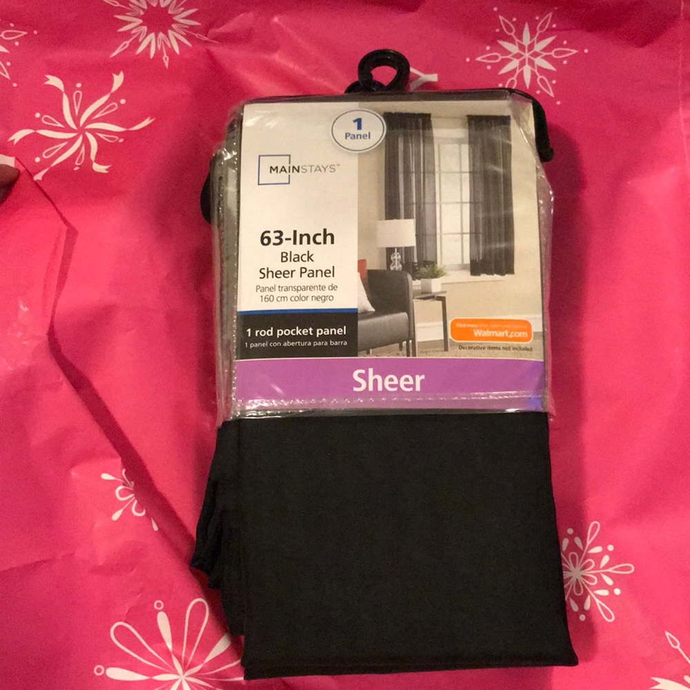 63 inch black sheer panel curtains